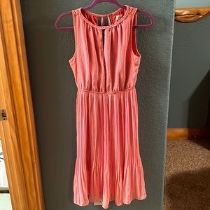 Cute pink/white print dress, size small